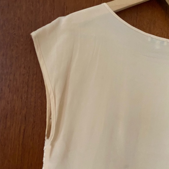 Madewell silk lace capped sleeve eggshell color blouse - Picture 5 of 10